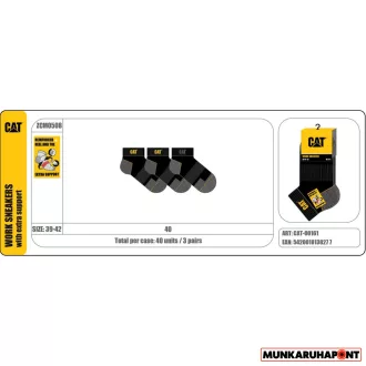 Caterpillar rövid munkazokni CAT zokni szürke