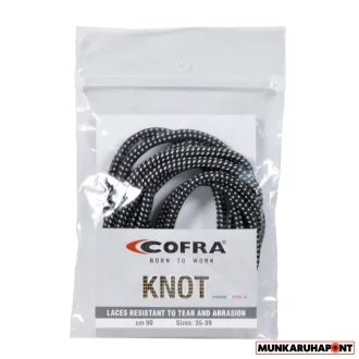 Cofra Knot Fekete/Gyöngy Cipőfűző 130 cm