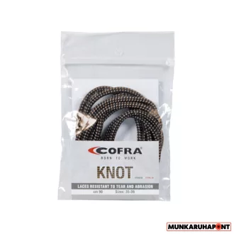 Cofra Knot Fekete/Világosbarna Cipőfűző 110 cm